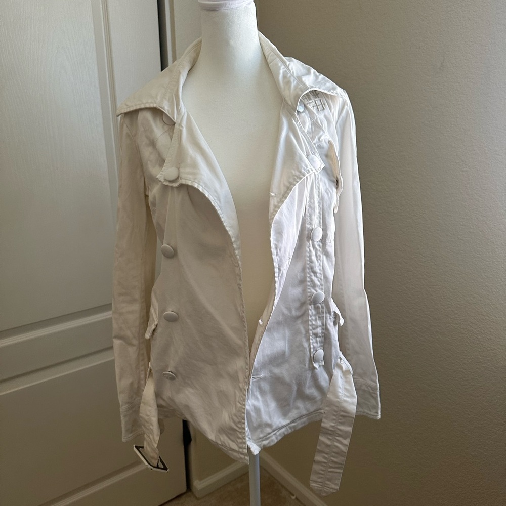 Diesel White Double-Breasted Trench Coat - Picture 9 of 11